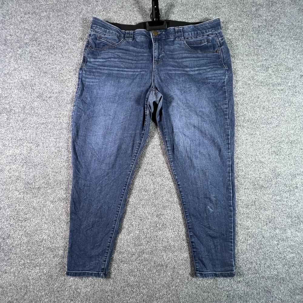 Democracy Ab Technology Skinny Jeans Womens 18W Blue Faded Stretch WNBB1873L8
